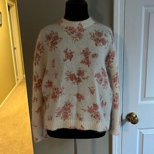 COPY - Sézane Eloisa jumper, ecru with pink floral